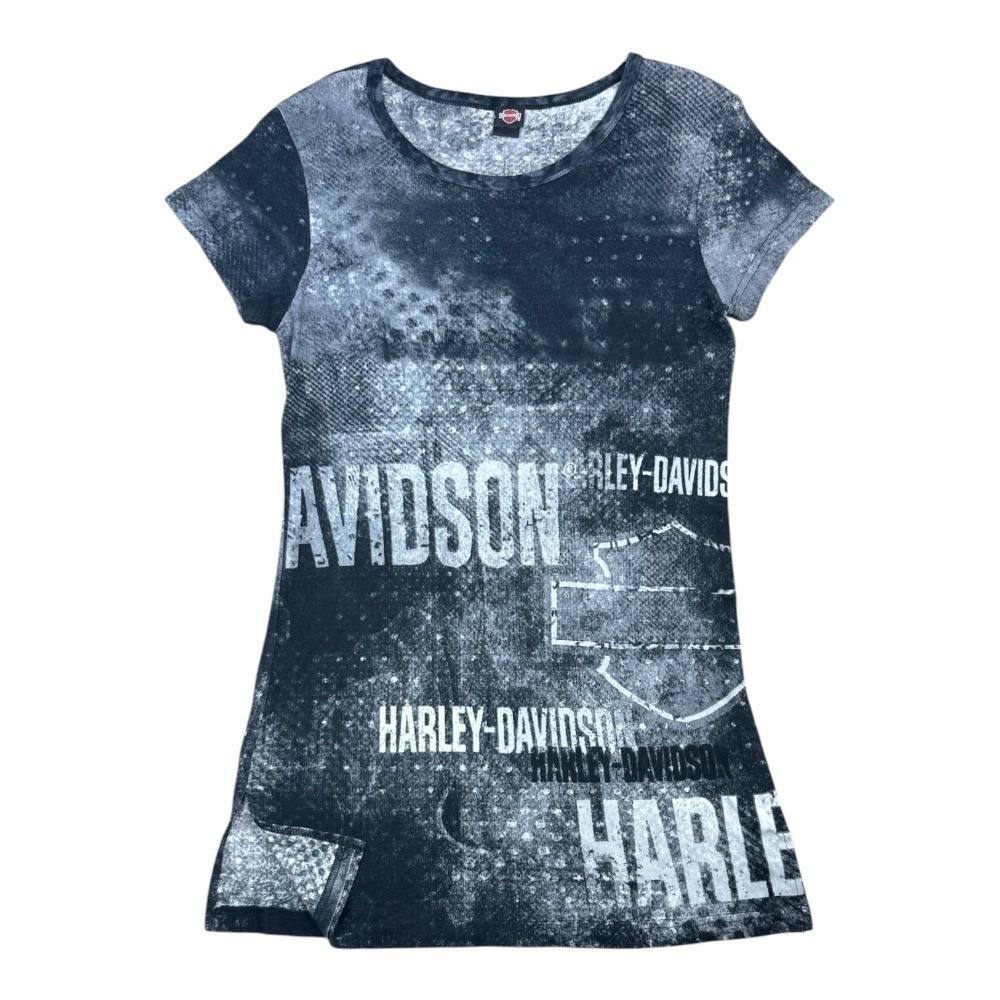 Harley Davidson Women's Graphic Shield T-Shirt Tunic Size M Biker Cotton Casual